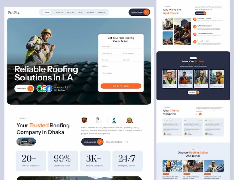 Contractor website design preview
